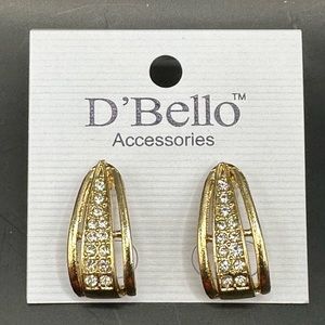 NEW!! D’Bello Gold-tone Rhinestone earrings